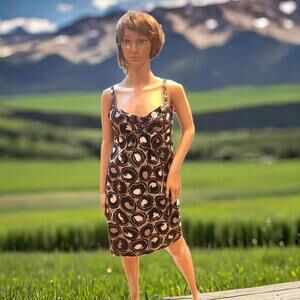 New York & Company Contemporary Dress Retro Sweetheart Neckline Abstract Size 2
